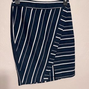 The Loft Navy and Wheat Twill Skirt